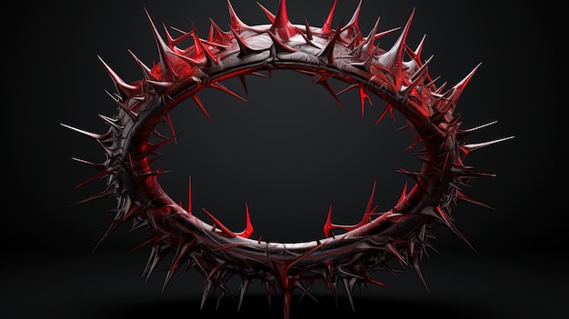 red crown of thorns in the style of hyperrealistic compositions