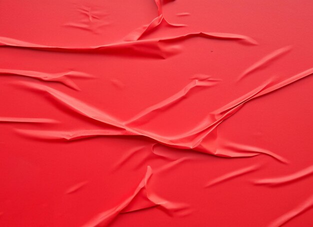 Red crumped and creased paper poster texture background