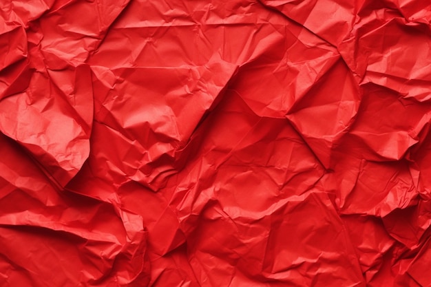 Red Crumpled Paper Texture Generative AI