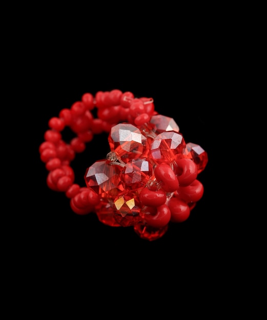 Red crystal ring