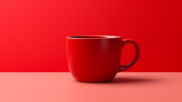 a red cup with the lid closed on a red background