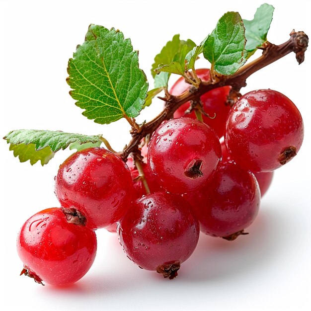 Red currant berry on a white isolated background AI generated image