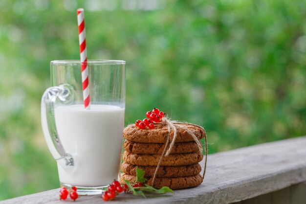 Red currant milk still life