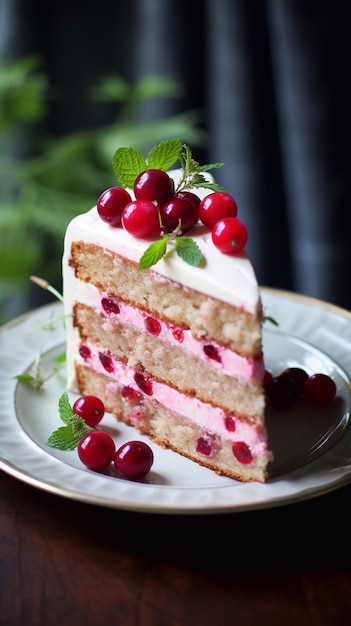 Red currant puff pastry vertical photo