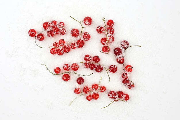 Red currants sprinkled with coconut isolated