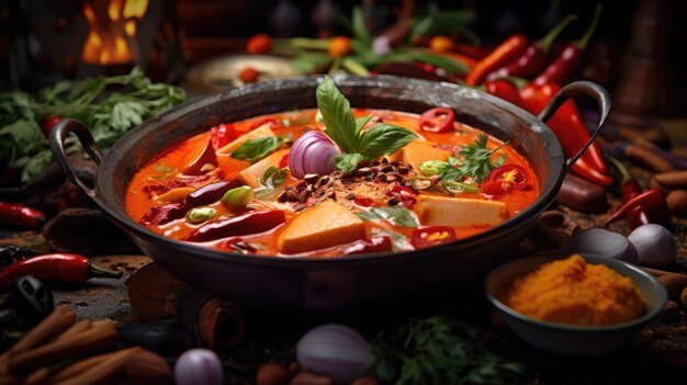 Red curry is a popular Thai dish