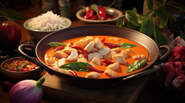 Красное карри - популярное тайское блюдо