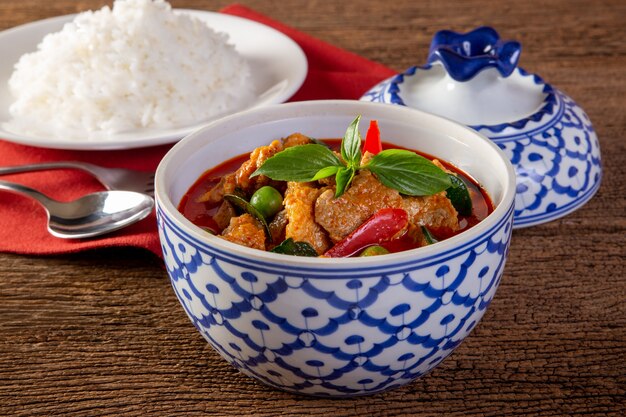 Red Curry Pork and Vegetables (Panaeng), Thai Food