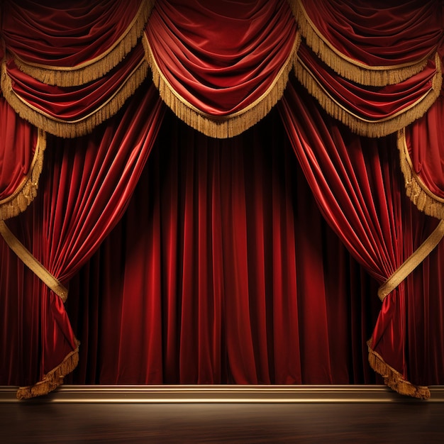 Photo red curtain stage