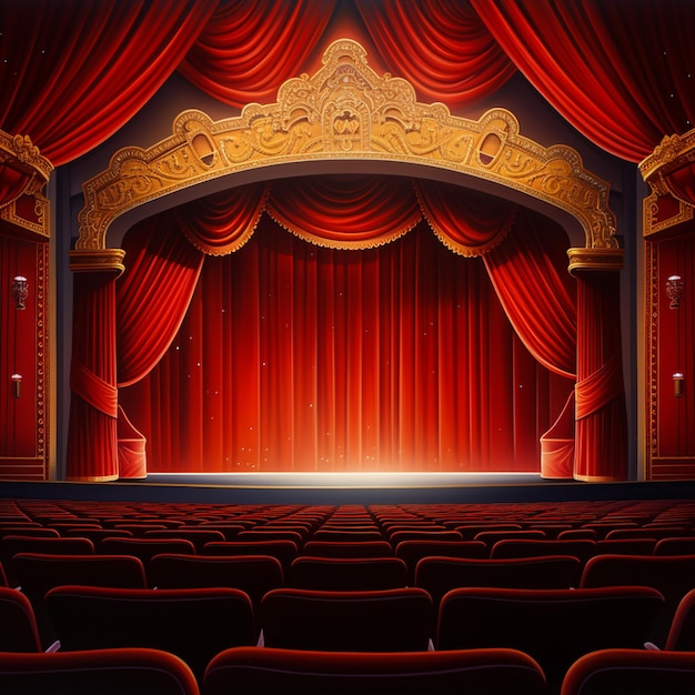 A red curtain stage