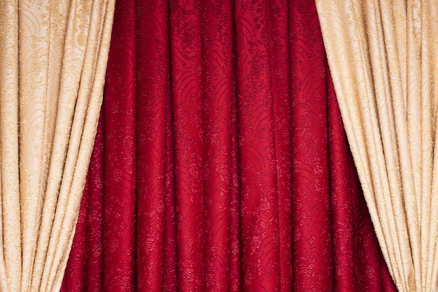 Red curtain in theatre Textured background