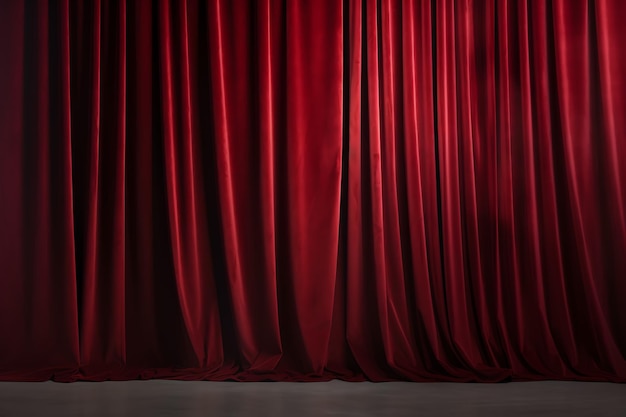 a red curtain with a spot light