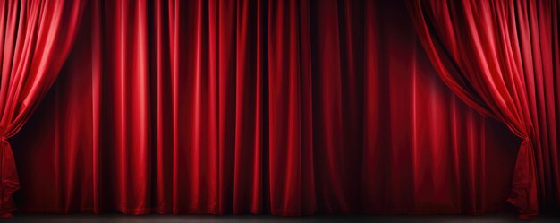 The Red Curtains Gracefully Open Setting The Stage For An Enchanting Theater Show