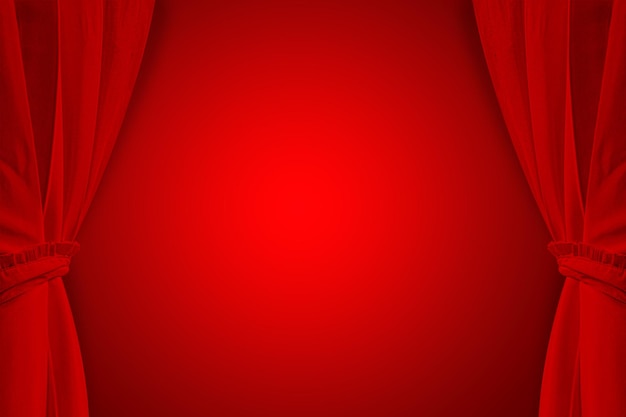 Red curtains on a red background