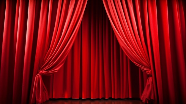 Red curtains in a theater