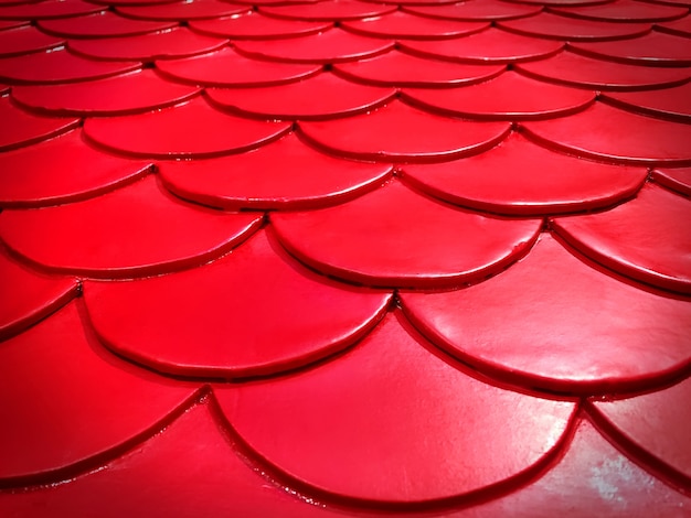 Red Curved Wooden Roof Tiles Background