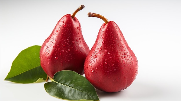 A Red D39Anjou Pears on white background