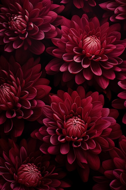 Red dahlia flower background generative ai