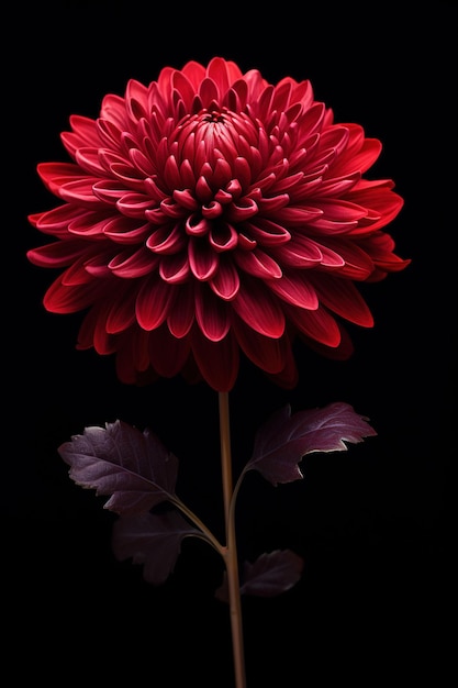 Red dahlia flower generative ai