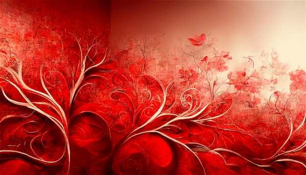 Red damask background