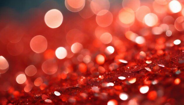 Photo red de focused sparkle glitter background close up