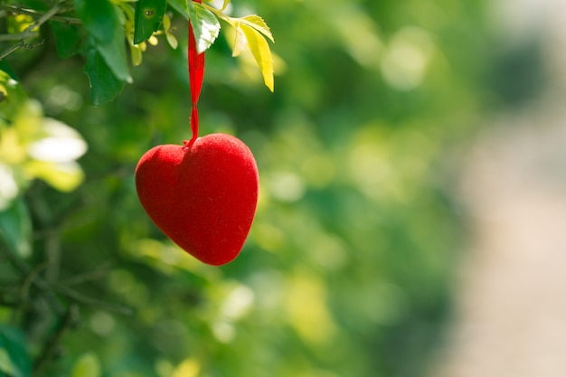 красный украсить сердце на фоне старинных зеленый естественный.
