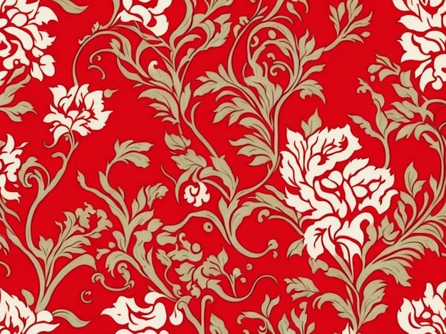 Red decorative floral pattern