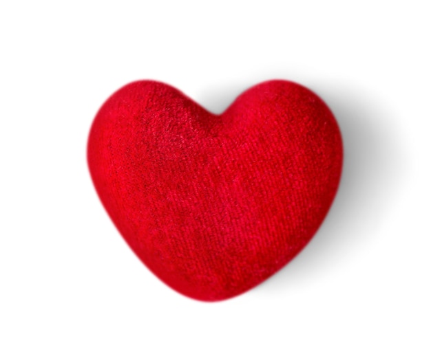 Photo red decorative heart on white background