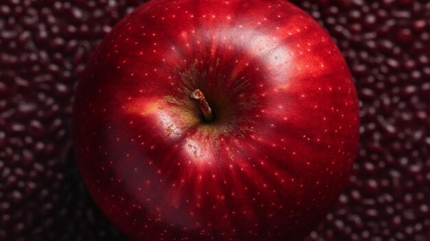 Photo red delicious apple top down view