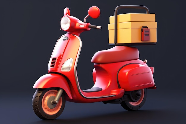 a red delivery scooter