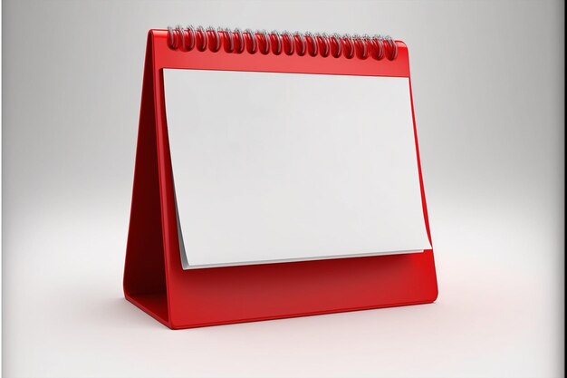 Red Desktop Calendar Icon Showing Blank Pages 3d render