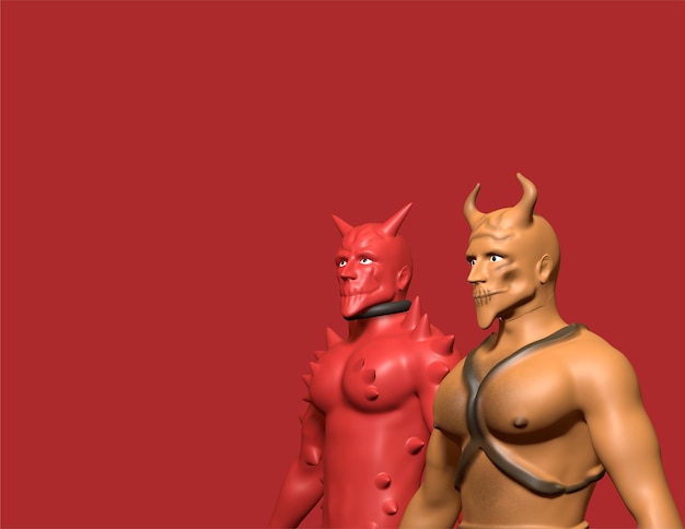 red devil character 3d design for halloween scare character