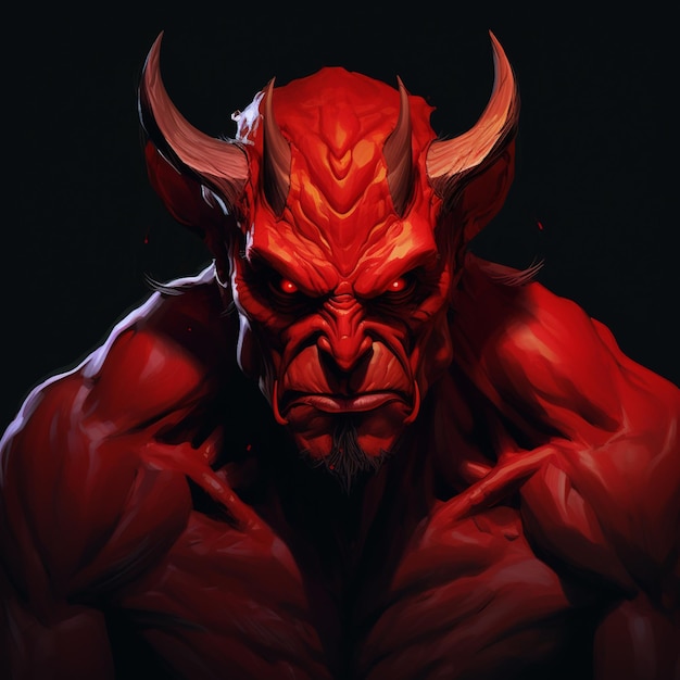 Photo red devil satan portrait