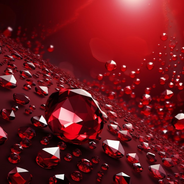 A red diamond is surrounded by water droplets and the word love.