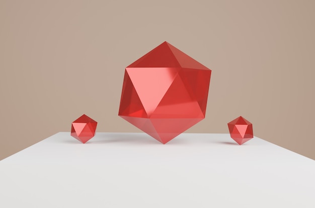 красные бриллианты 3d визуализации