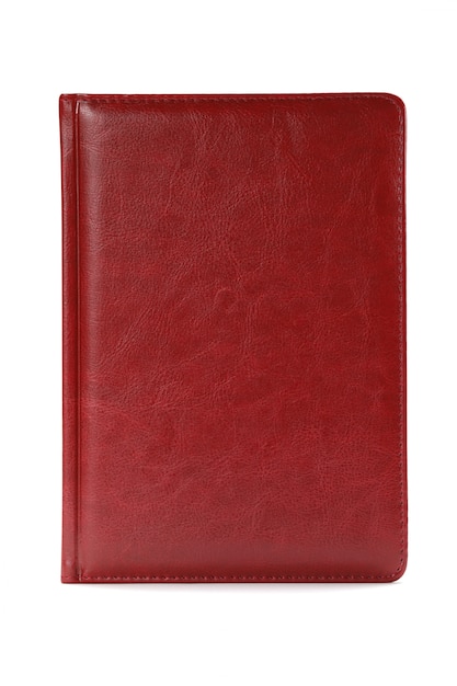 Red diary isolated
