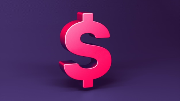 red dollar money symbol on dark purple background currency exchangecasino profit business concept