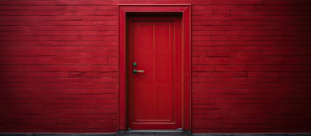 Red door made of wood