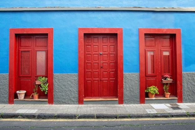 Red door in a spanish town