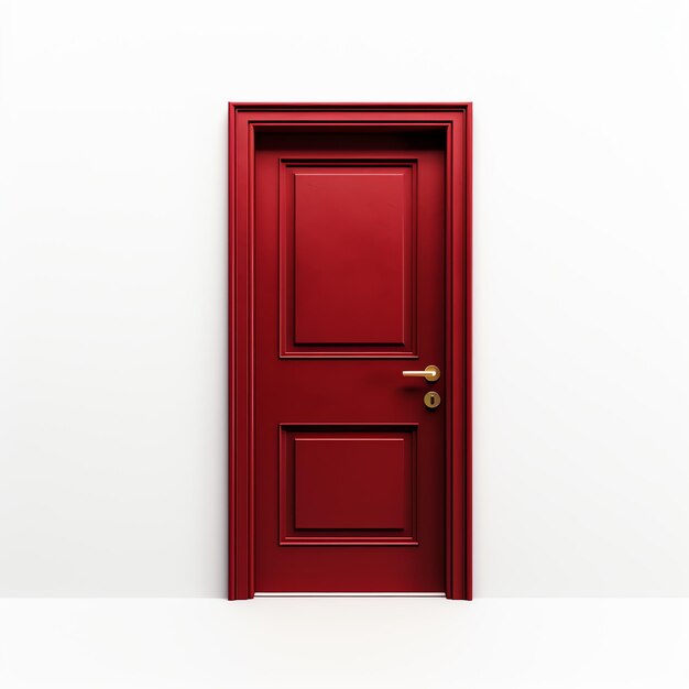 Photo a red door with a gold handle