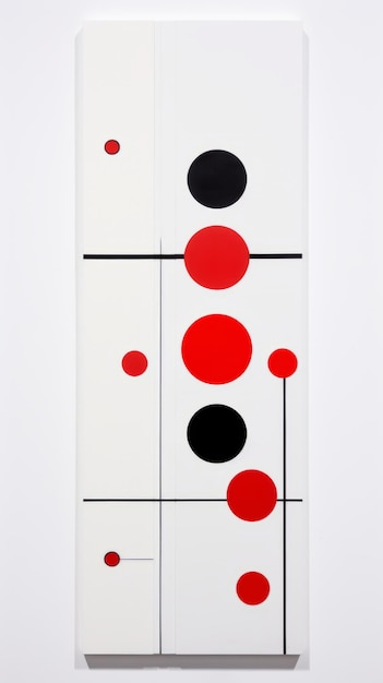 Red Dots on Solid White with Black Bars