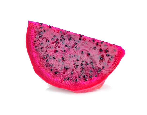 Red dragon fruit on white background