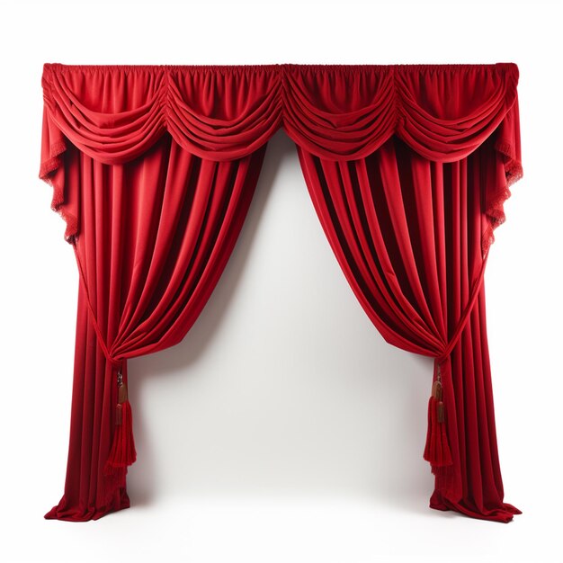 Photo red draped theater curtains series 2