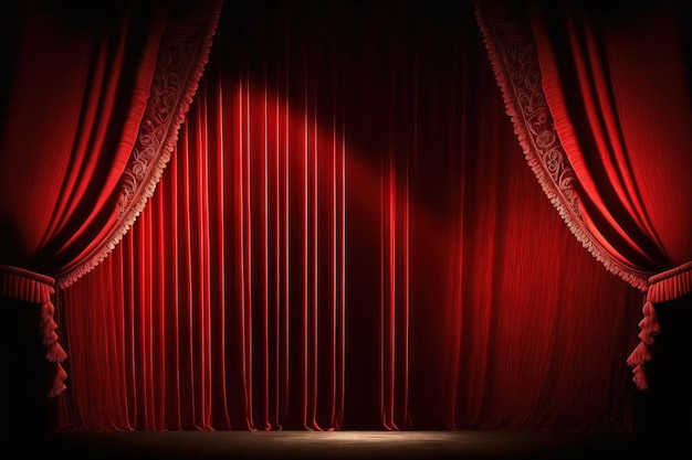 Red drapes on a stage Display Spotlight