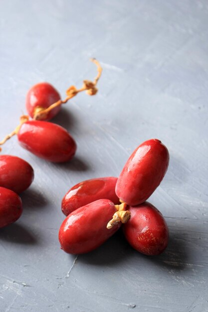 Red Dtaes Young Palm Fruit or Kurma Muda Merah