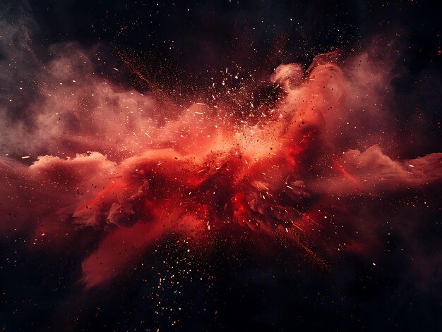 Red Dust Explosion Effect met Explosive Bursts en Red Colo Effect FX Texture Film Filter BG Art
