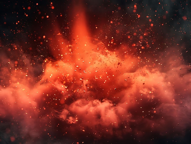 Red Dust Explosion Effect With Explosive Bursts and Red Colo Effect FX Texture Film Fillter BG Art