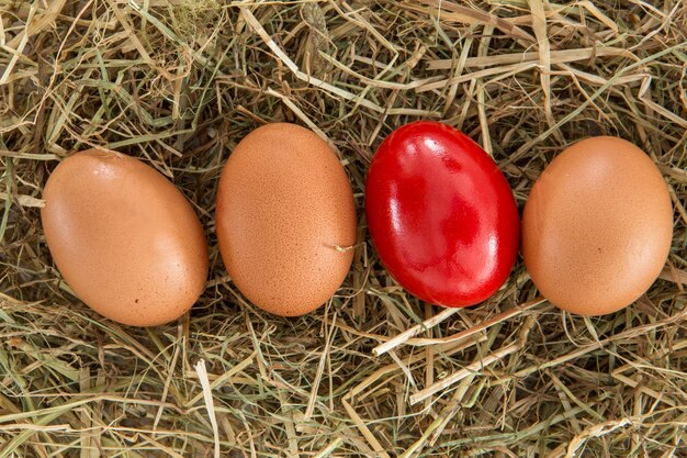 プレーンなものとストローの赤い卵