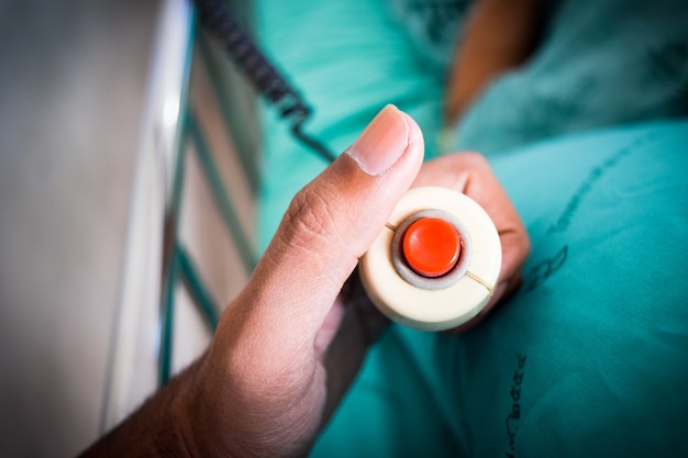 red emergency button for patient