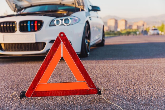 Red emergency stop sign